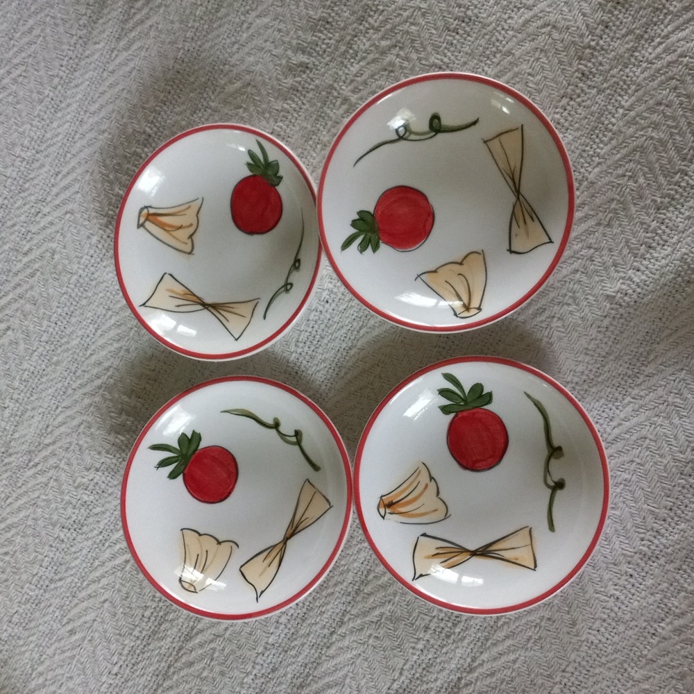 4 Noble Excellence Pasta 101 Pasta Olive Oil Dipping Bowls 3.5"